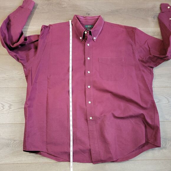 J Crew Shirt Men Extra Large Red Career Chore Work Button Up Classiccore Preppy - Picture 4 of 6